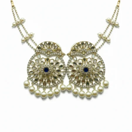 Kundan White Pearl Earrings|